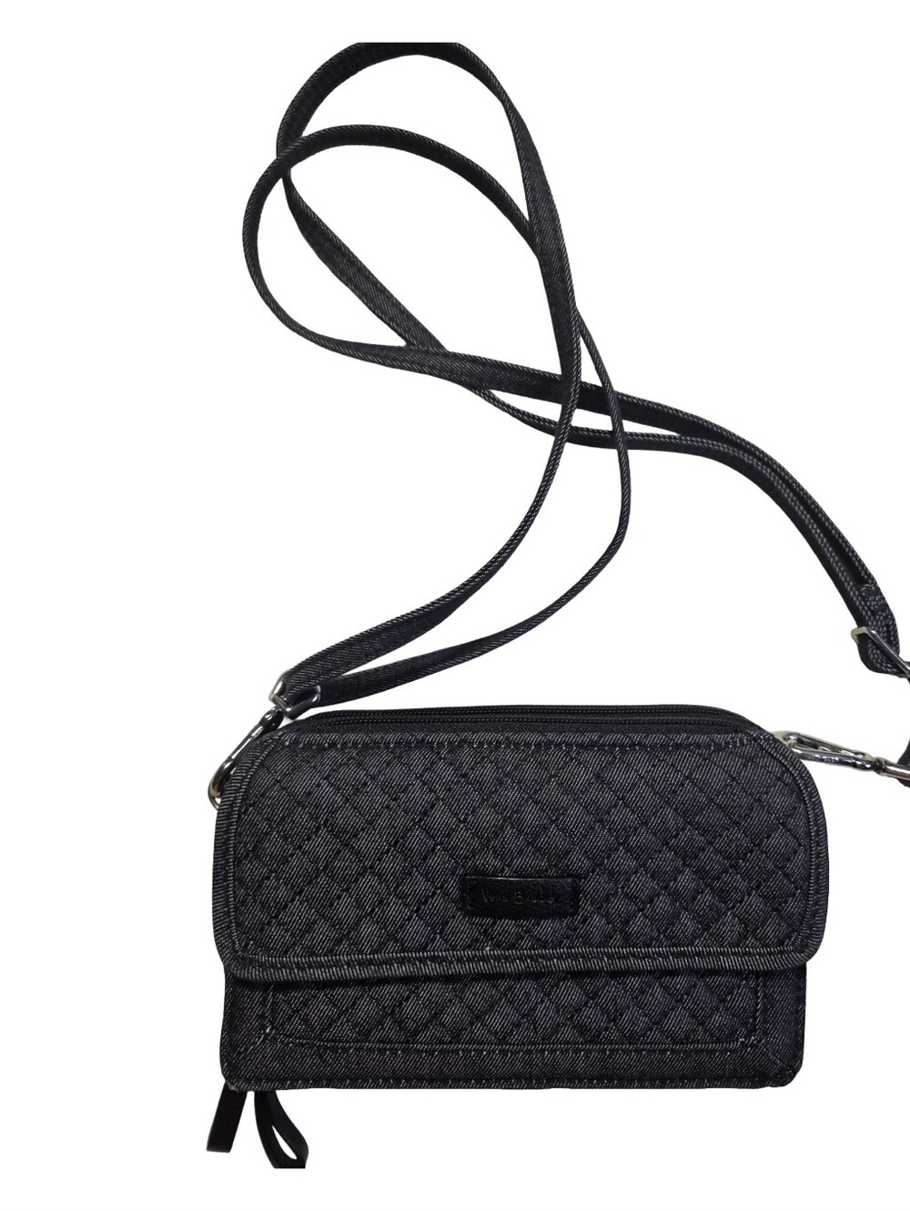 Vera Bradley Iconic RFID All In One Crossbody Bag Black Quilted 3-in-1 Wallet